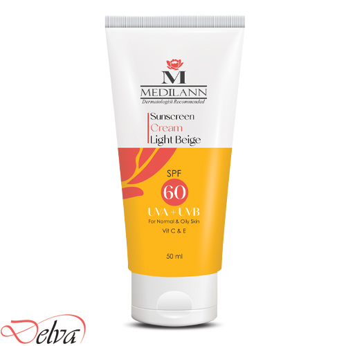 کرم ضد آفتاب رنگی SPF60 مدیلن (بژ روشن)