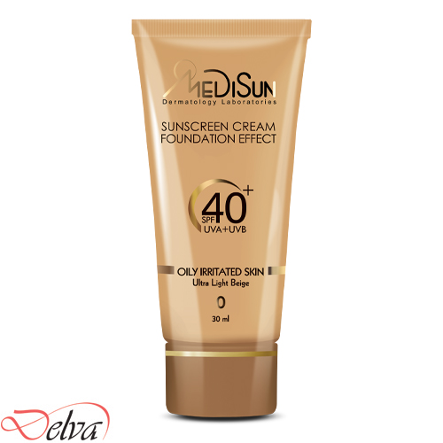 medisun-sun screen cream - ultra light beige -oily skin -SPF 40 کرم ضد آفتاب کرم پودری بژ خیلی روشن پوست چرب SPF40 مدیسان