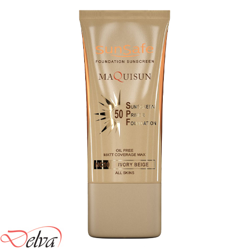 sunsafe-maquisun- ivory beige- NC10 فلوئید ضد آفتاب فاقد چربی +SPF50 سان سیف
