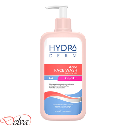 HYDRO DERM- acne wash- face wash 350 ml ژل شستشوی صورت آکنه واش پمپی هیدرودرم