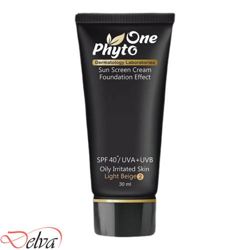 phyto-one-sun-screen-cream-light-beige-oily-skin کرم ضد آفتاب کرم پودری بژ روشن پوست چرب SPF40 فیتووان